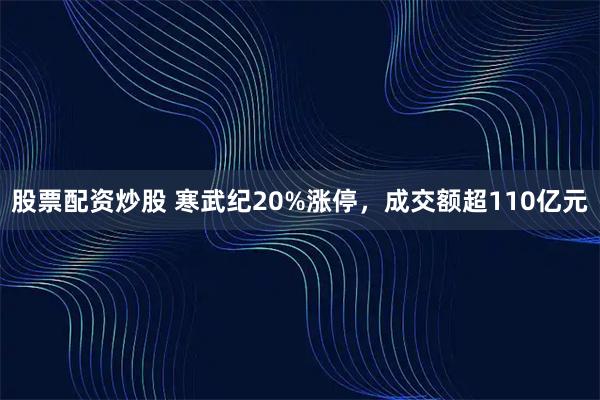 股票配资炒股 寒武纪20%涨停，成交额超110亿元